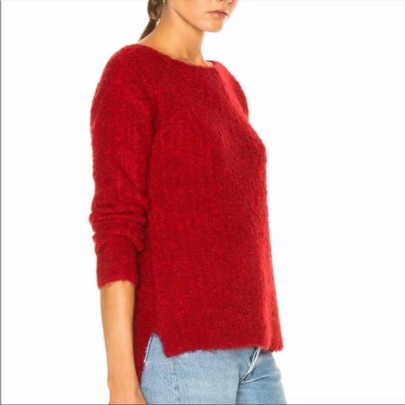 ATM Anthony Thomas melilo / SO SOFT Fuzzy Red Alpaca Wool Sweater Large L - Picture 3 of 7
